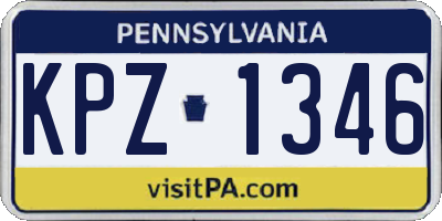 PA license plate KPZ1346