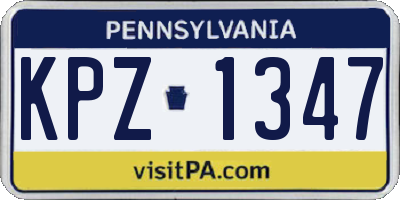 PA license plate KPZ1347
