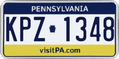 PA license plate KPZ1348