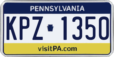 PA license plate KPZ1350