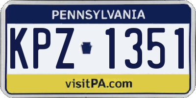 PA license plate KPZ1351