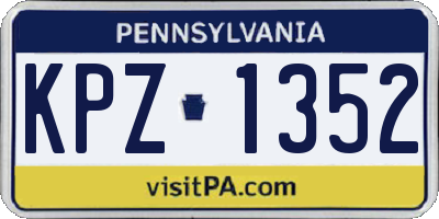 PA license plate KPZ1352