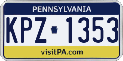 PA license plate KPZ1353