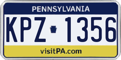 PA license plate KPZ1356