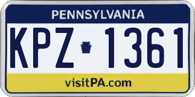 PA license plate KPZ1361