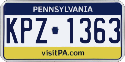 PA license plate KPZ1363
