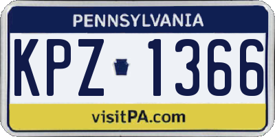PA license plate KPZ1366