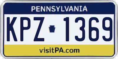 PA license plate KPZ1369