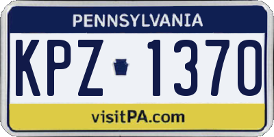 PA license plate KPZ1370