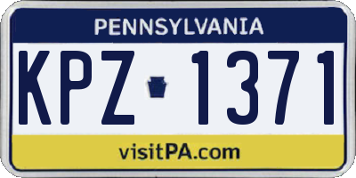 PA license plate KPZ1371