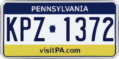 PA license plate KPZ1372