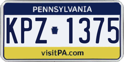 PA license plate KPZ1375
