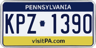 PA license plate KPZ1390