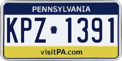 PA license plate KPZ1391