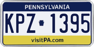 PA license plate KPZ1395