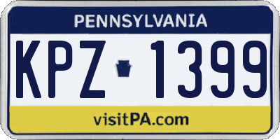PA license plate KPZ1399
