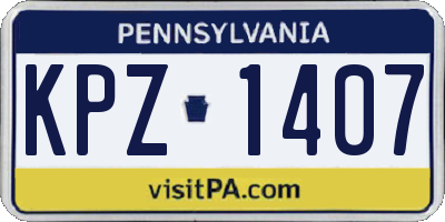 PA license plate KPZ1407