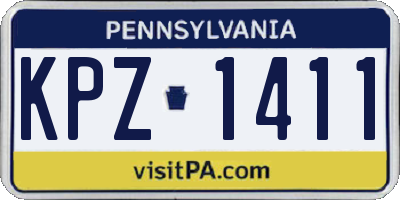 PA license plate KPZ1411