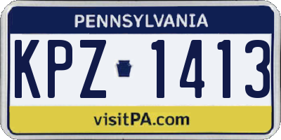 PA license plate KPZ1413