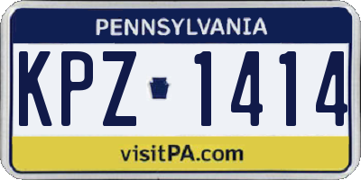 PA license plate KPZ1414