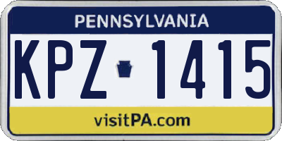 PA license plate KPZ1415