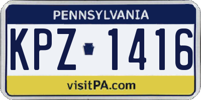 PA license plate KPZ1416