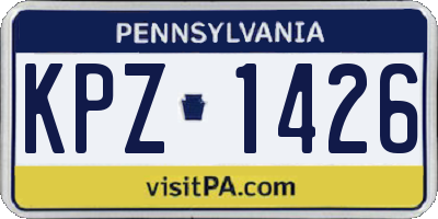 PA license plate KPZ1426