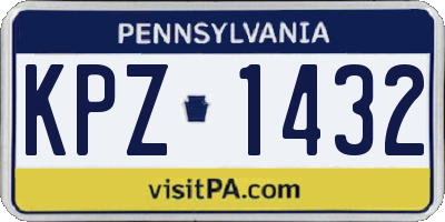 PA license plate KPZ1432