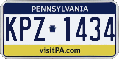 PA license plate KPZ1434