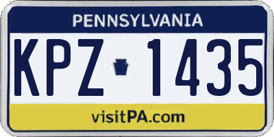 PA license plate KPZ1435