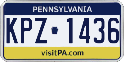 PA license plate KPZ1436