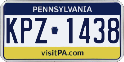 PA license plate KPZ1438