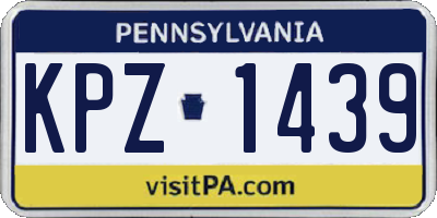 PA license plate KPZ1439