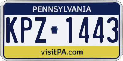 PA license plate KPZ1443