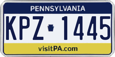 PA license plate KPZ1445
