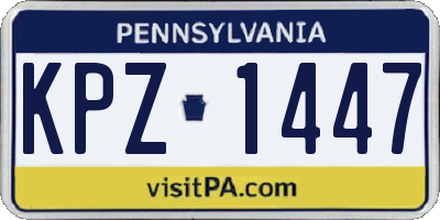 PA license plate KPZ1447