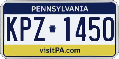 PA license plate KPZ1450