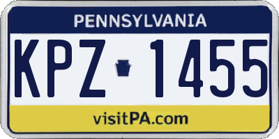 PA license plate KPZ1455