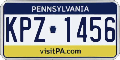 PA license plate KPZ1456