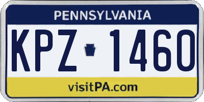 PA license plate KPZ1460