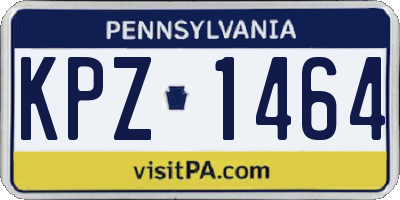 PA license plate KPZ1464