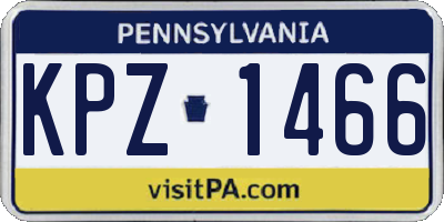 PA license plate KPZ1466