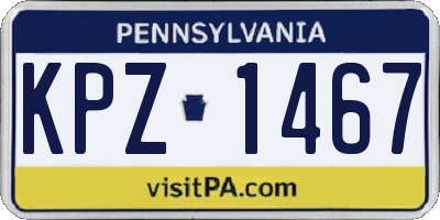 PA license plate KPZ1467