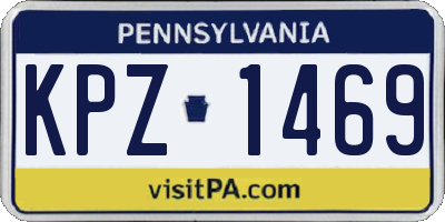 PA license plate KPZ1469