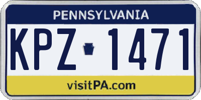 PA license plate KPZ1471