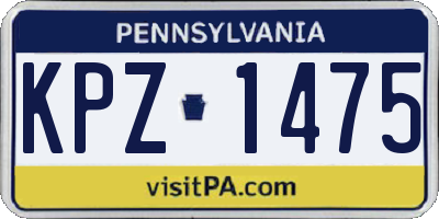 PA license plate KPZ1475