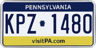 PA license plate KPZ1480