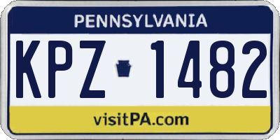 PA license plate KPZ1482