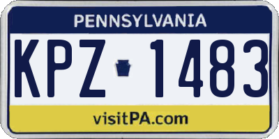 PA license plate KPZ1483