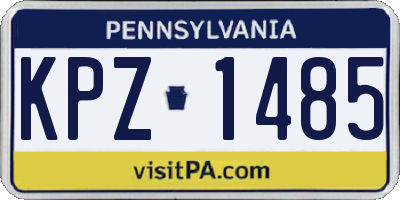 PA license plate KPZ1485